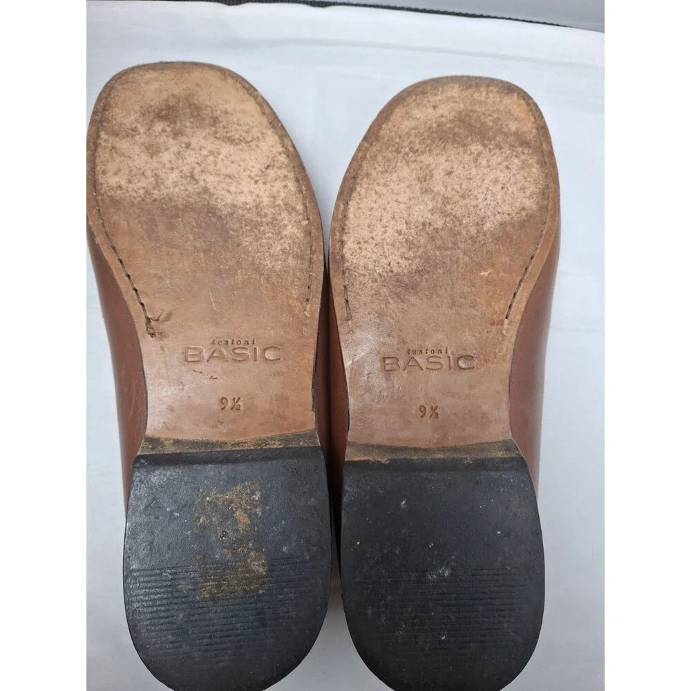 Testoni BASIC Men's Brown Leather Penny Loafers Shoes Size 9.5
